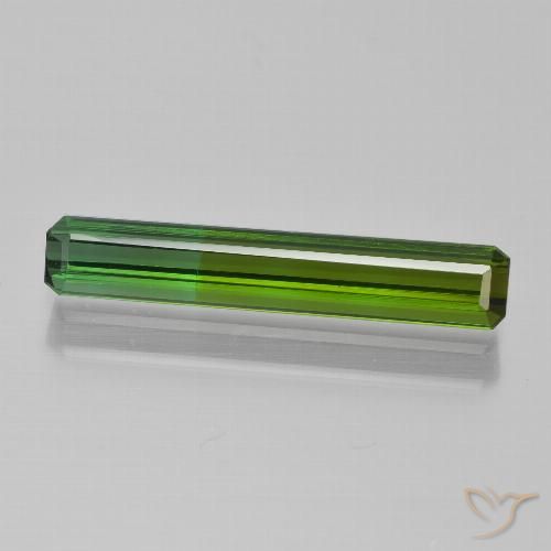 1.66ct 자연스러운 짙은 녹색 전기석, 에메랄드 컷, VS