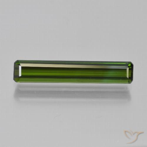 1.79ct 자연스러운 딥 포레스트 그린 전기석, 에메랄드 컷, VVS