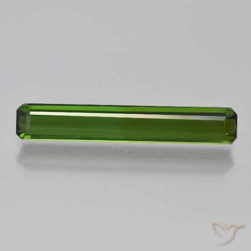 2.64ct 자연스러운 짙은 녹색 전기석, 에메랄드 컷, VVS
