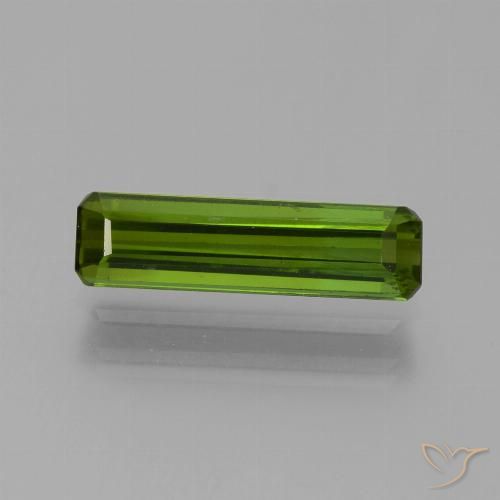 1.25ct 자연스러운 짙은 녹색 전기석, 에메랄드 컷, VVS-VS