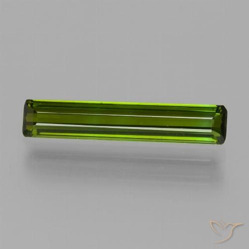 1.55ct 자연스러운 미디엄-다크 그린 전기석, 에메랄드 컷, VVS-VS