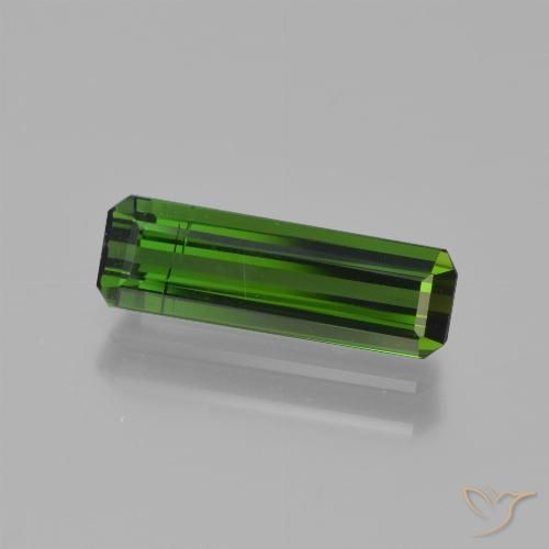 1.38ct 자연스러운 포레스트 그린 전기석, 에메랄드 컷, VS-SI