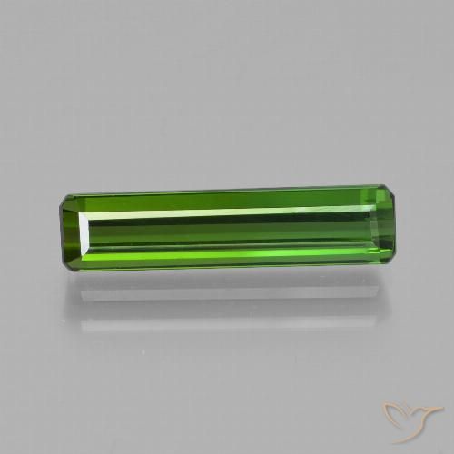 2.08ct 자연스러운 포레스트 그린 전기석, 에메랄드 컷, VVS-VS