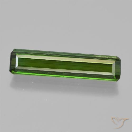 2.44ct 자연스러운 짙은 녹색 전기석, 에메랄드 컷, VS