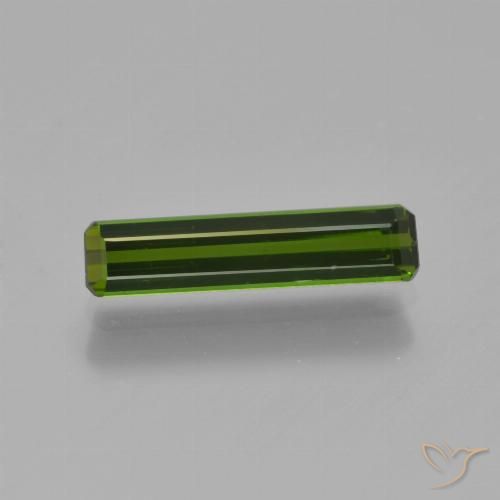 0.91ct 자연스러운 포레스트 그린 전기석, 에메랄드 컷, VVS