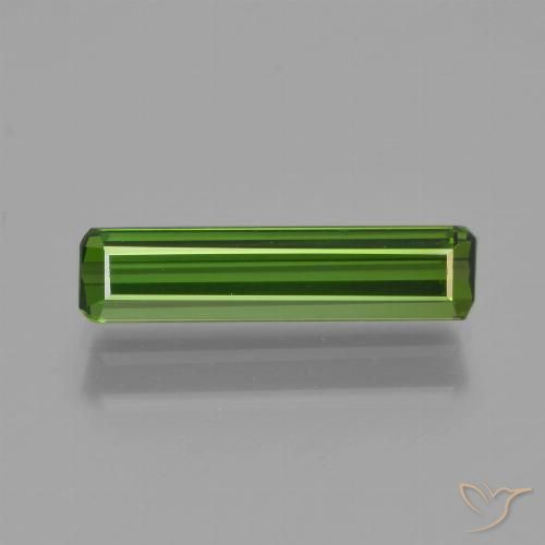 1.28ct 자연스러운 짙은 녹색 전기석, 에메랄드 컷, VVS