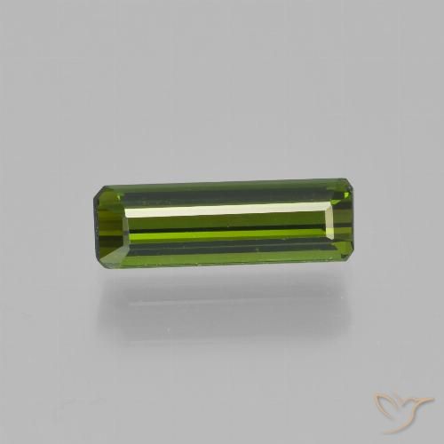 0.90ct 자연스러운 흙빛 녹색 전기석, 에메랄드 컷, VVS