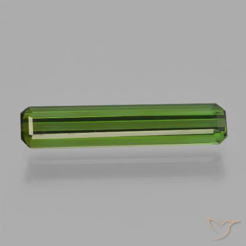 1.29ct 자연스러운 미디엄 그린 전기석, 에메랄드 컷, VVS