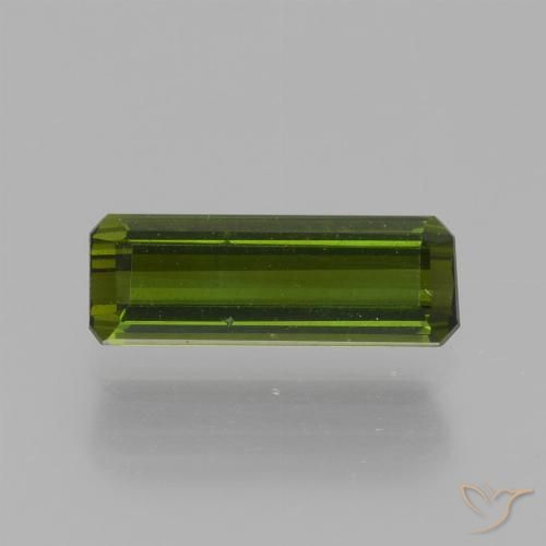 0.88ct 자연스러운 미디엄-다크 그린 전기석, 에메랄드 컷, VS