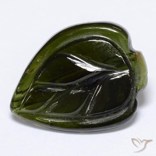 3.63ct 자연스러운 딥그린 전기석, 팬시한, 투명한