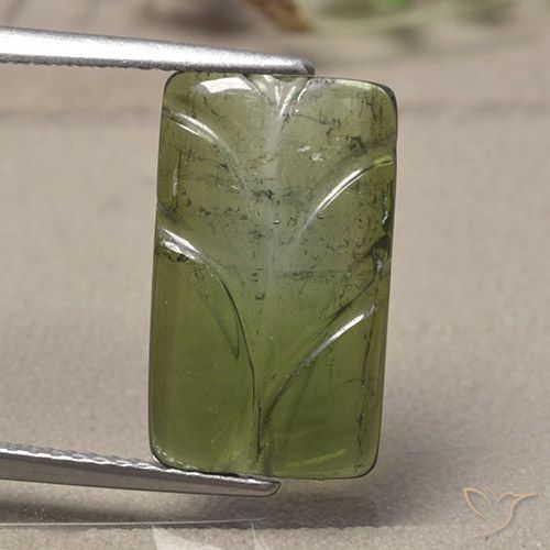 4.97ct 자연스러운 연한 초록색 전기석, 플라워 컷, 투명한
