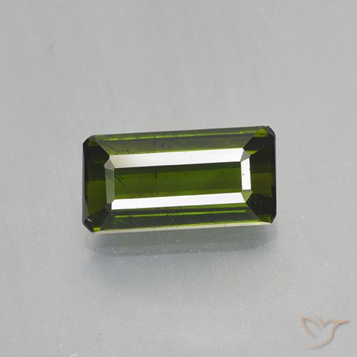 1.51ct 자연스러운 짙은 녹색 전기석, 에메랄드 컷, VVS-VS