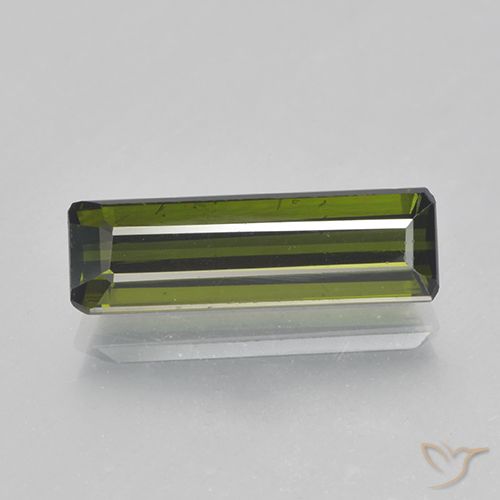 1.89ct 자연스러운 미디엄 그린 전기석, 에메랄드 컷, VVS-VS