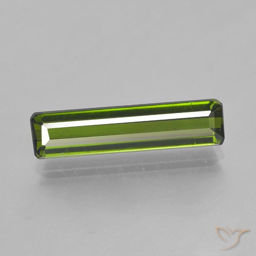 1.80ct 자연스러운 따뜻한 녹색 전기석, 에메랄드 컷, VVS-VS
