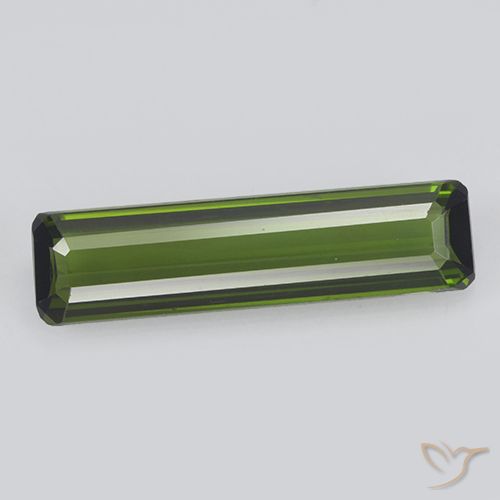 1.39ct 자연스러운 포레스트 그린 전기석, 에메랄드 컷, VVS