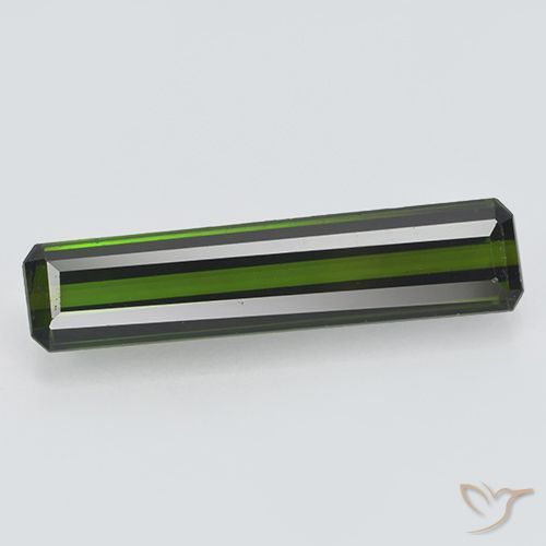 2.35ct 자연스러운 딥 포레스트 그린 전기석, 에메랄드 컷, VVS-VS