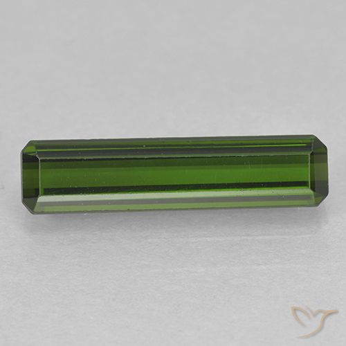 1.62ct 자연스러운 짙은 녹색 전기석, 에메랄드 컷, VVS
