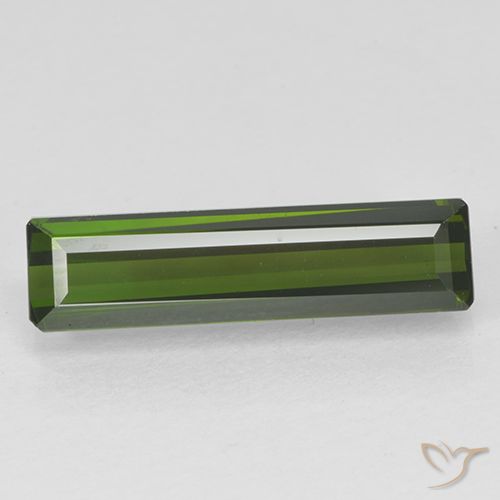 1.71ct 자연스러운 짙은 녹색 전기석, 에메랄드 컷, VVS