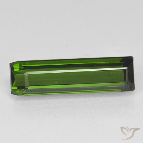 2.37ct 자연스러운 짙은 녹색 전기석, 에메랄드 컷, VVS