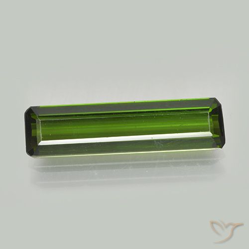 2.16ct 자연스러운 짙은 녹색 전기석, 에메랄드 컷, VVS-VS