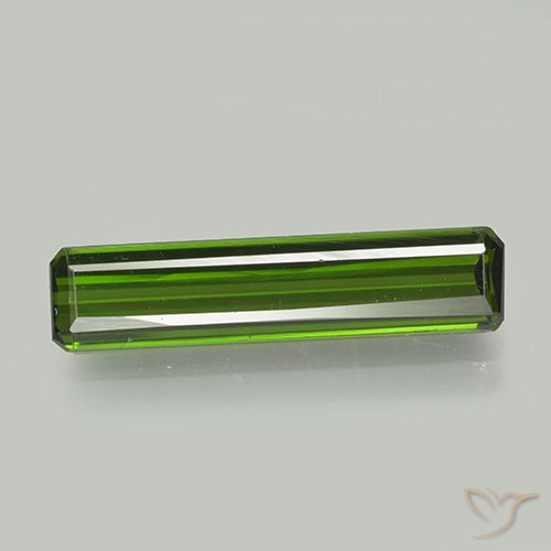 2.22ct 자연스러운 흙빛 녹색 전기석, 에메랄드 컷, VVS-VS