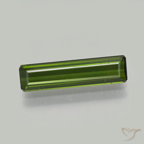 1.74ct 자연스러운 흙빛 녹색 전기석, 에메랄드 컷, VVS-VS