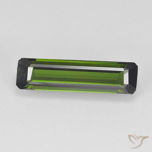 1.57ct 자연스러운 해초 녹색 전기석, 에메랄드 컷, VVS-VS