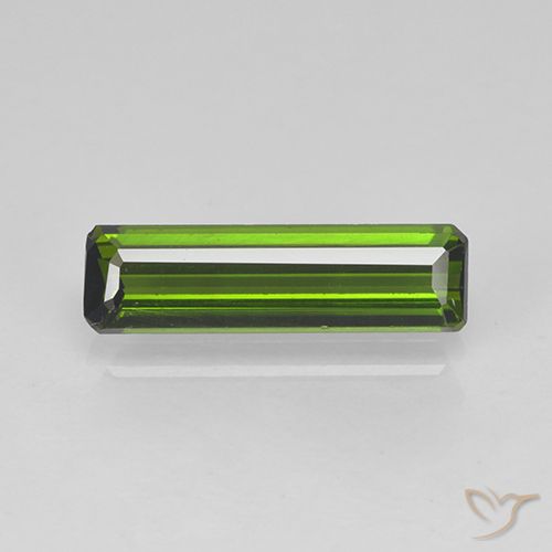 1.11ct 자연스러운 짙은 녹색 전기석, 에메랄드 컷, VVS-VS