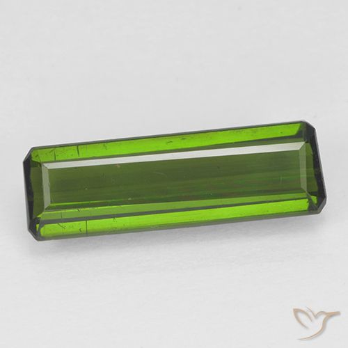 1.24ct 자연스러운 흙빛 녹색 전기석, 에메랄드 컷, VS