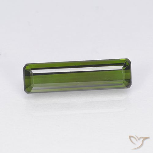 1.63ct 자연스러운 짙은 녹색 전기석, 에메랄드 컷, VVS
