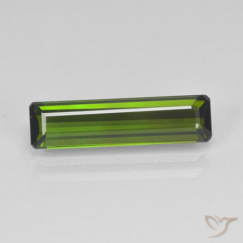 2.16ct 자연스러운 미디엄 그린 전기석, 에메랄드 컷, VVS