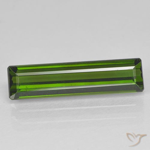 2.10ct 자연스러운 짙은 녹색 전기석, 에메랄드 컷, VVS-VS