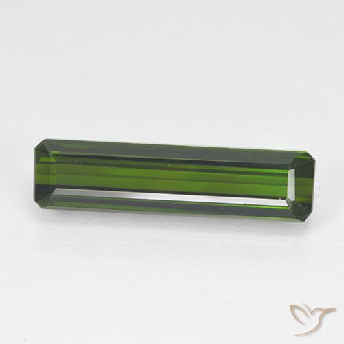 3.44ct 자연스러운 짙은 녹색 전기석, 에메랄드 컷, VVS-VS