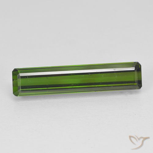 2.47ct 자연스러운 짙은 녹색 전기석, 에메랄드 컷, VVS-VS
