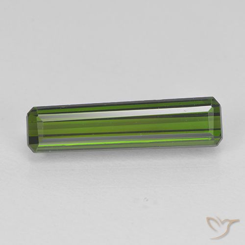 1.70ct 자연스러운 짙은 녹색 전기석, 에메랄드 컷, VVS