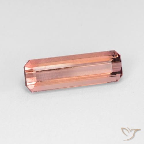 2.91ct 자연스러운 오렌지 핑크 전기석, 에메랄드 컷, VVS-VS