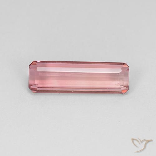 1.99ct 자연스러운 미디엄 핑크 전기석, 에메랄드 컷, VS