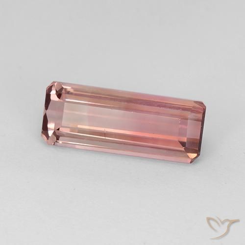 3.37ct 자연스러운 오렌지 핑크 전기석, 에메랄드 컷, VVS-VS