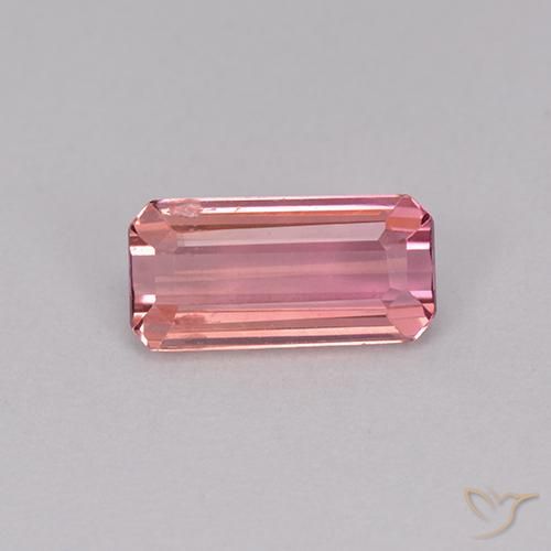 1.10ct 자연스러운 핫핑크 톤 전기석, 에메랄드 컷, VS
