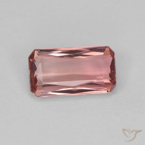 1.21ct 자연스러운 미디엄 핑크 전기석, 에메랄드 컷, VVS-VS