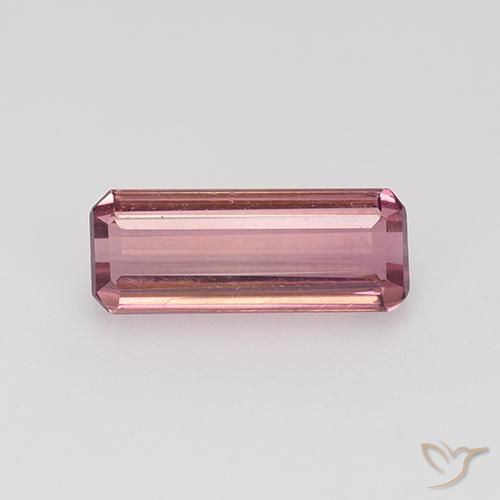1.06ct 자연스러운 연분홍 풍선껌 전기석, 에메랄드 컷, VVS