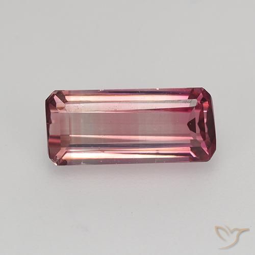 1.56ct 자연스러운 딥 핑크 전기석, 에메랄드 컷, VVS