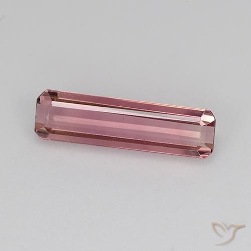 1.28ct 자연스러운 딥 핑크 전기석, 에메랄드 컷, VVS