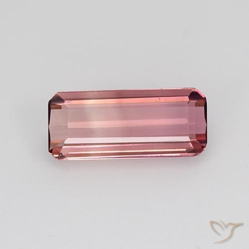 1.18ct 자연스러운 미디엄 핑크 전기석, 에메랄드 컷, VVS