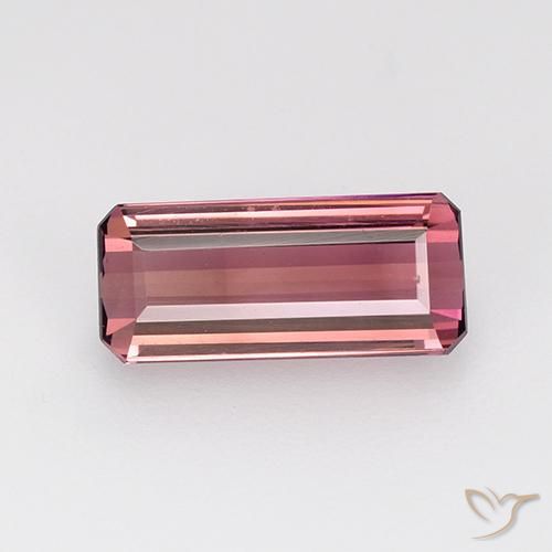 1.61ct 자연스러운 퍼플 핑크 전기석, 에메랄드 컷, VVS
