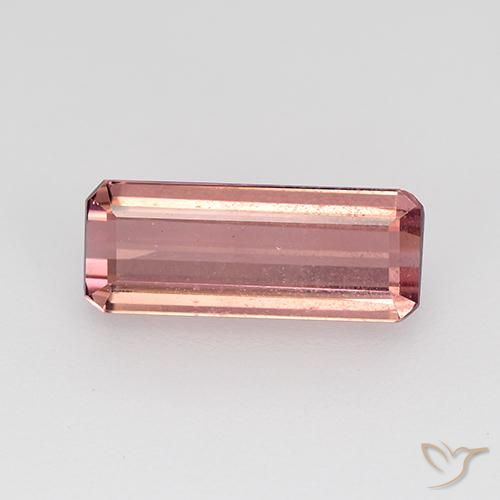 1.61ct 자연스러운 오렌지 핑크 전기석, 에메랄드 컷, VS
