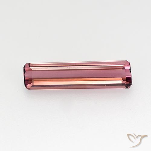 1.24ct 자연스러운 미디엄 핑크 전기석, 에메랄드 컷, VVS