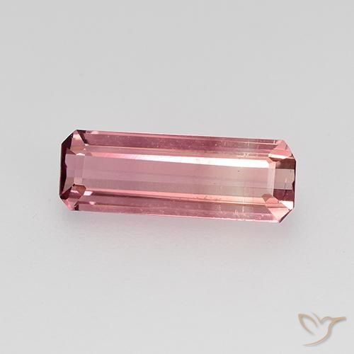 1.25ct 자연스러운 라이트 핫 핑크 전기석, 에메랄드 컷, VVS