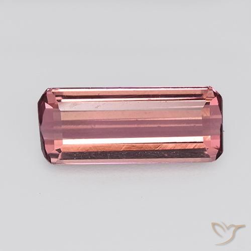 1.10ct 자연스러운 오렌지 핑크 전기석, 에메랄드 컷, VVS