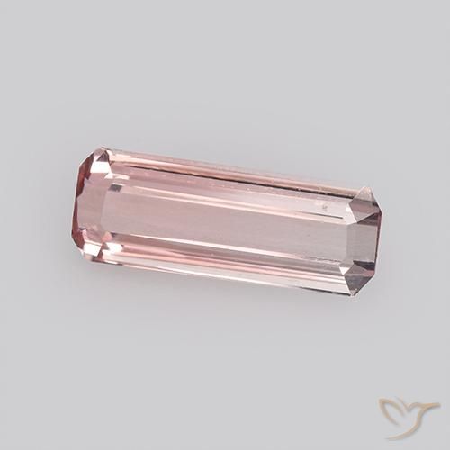 1.17ct 자연스러운 라이트 버블검 핑크 전기석, 에메랄드 컷, VVS